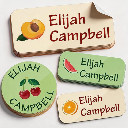 Waterproof Custom Name Stickers (135 Labels) - Personalized Daycare Labels for Clothing, Water Bottles, Lunch Boxes & School Supplies - Ideal for Camp & Daycare - No-Iron (Lemonss)