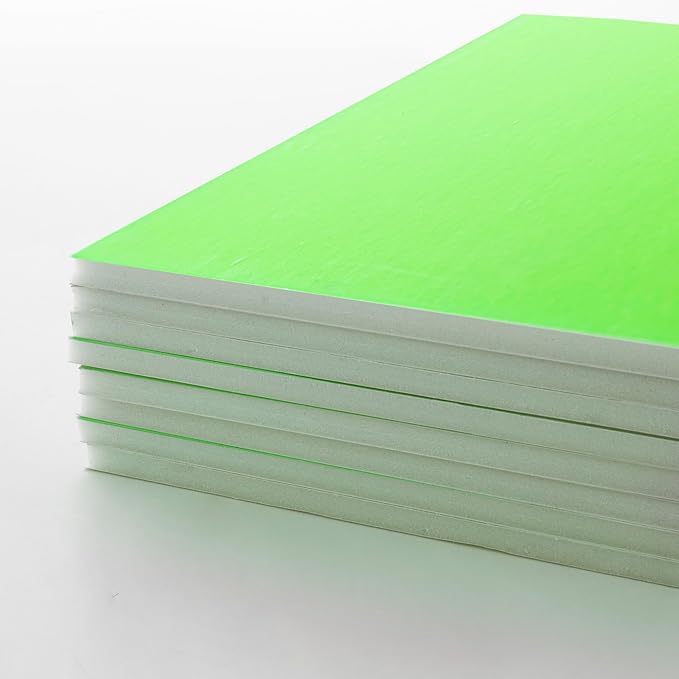 BAZIC Products Foam Board 20" X 30" Neon Green, Colored Foam Boards 3/16 Inch Thickness, 4 Count, Presentation Signboards School Craft Project Framing Display