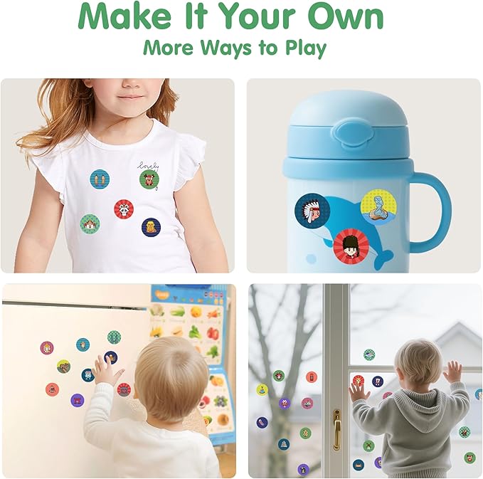 iPlay, iLearn Kids Lady Libert Sticker Stamp Set - 400+ Stickers 18-Page Activity Book, Toddler Creative Art Craft Educational Travel Toy, Birthday Easter Basket Gifts 3 4 5 6 Year Old Girl Boy