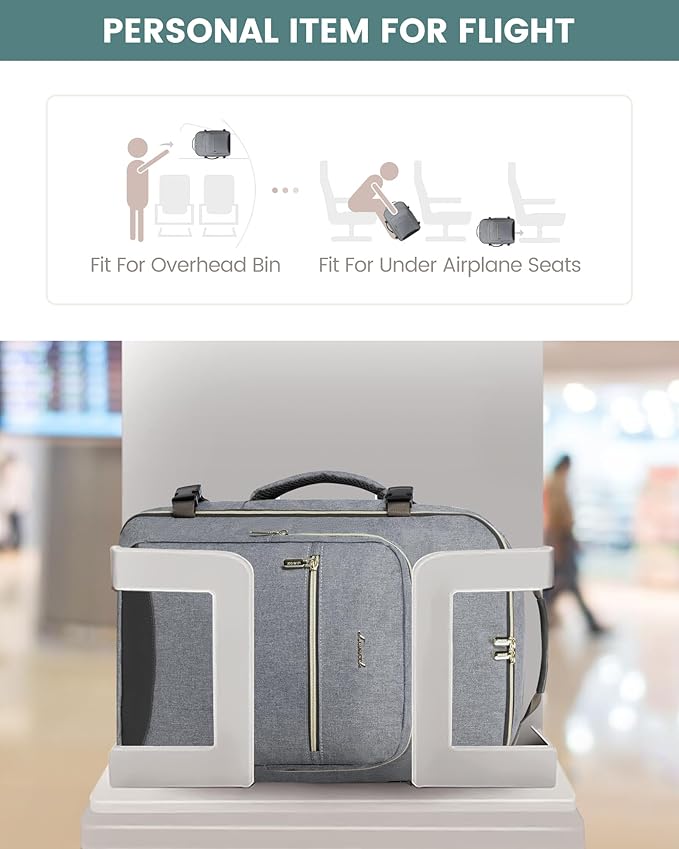 LOVEVOOK 40L Travel Backpack Flight Approved Carry on Backpack,3 Packing Cubes,Waterproof Personal Item Travel Bag,TSA Carry on Luggage Suitcase Travel Essentials,Gifts for Women & Men,fits 17" Laptop