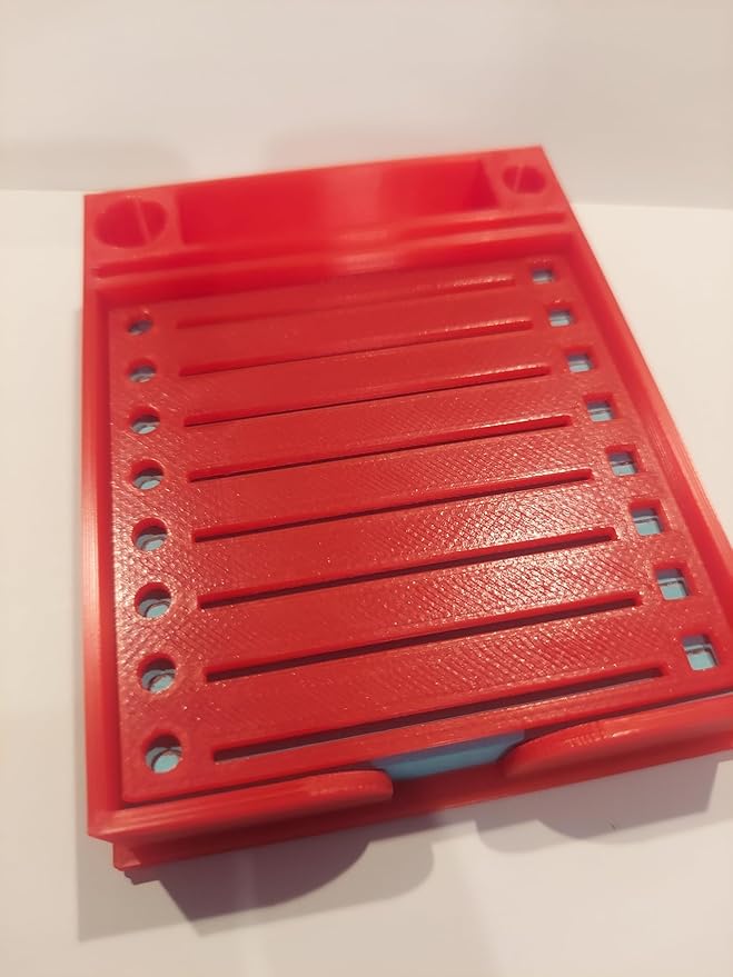 Generic Sticky Note Holder w/Stencil (Red) - 3.4" x 4" - Includes Pen Holder & Stencil - School, Office, Home