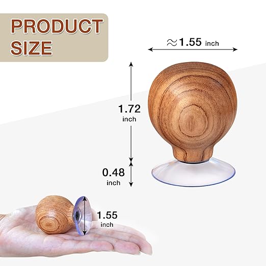 SAVINA Ruler Knob - Wooden Handle with Strong Suction Cup Grip – Comfortable Quilting Ruler Holder for Patchwork, Sewing, Cutting & Crafting Tools for Quilters (2)