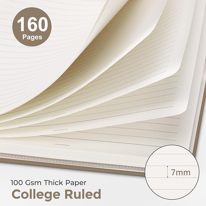 AHGXG Spiral Journal Notebook, 160 Lined Pages, A5 Size (5.7'' x 8.3'')