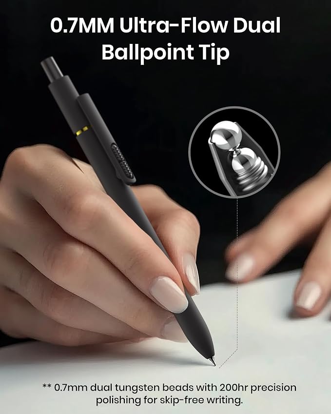 Hiacry 16 Pack Gel Pens, Quick-Dry Long Lasting Black Ink-0.7 MM Fine Point | Smooth Writing Fidget Pens, Stress Relief, No Smear, No Bleed, Journaling,Note Taking, Work, School,Office, Students & Adults