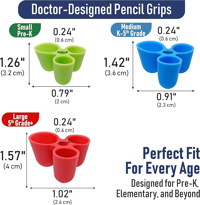 The Pencil Grip Writing Claw, Large Size Grips, Blue and Red Grips, Set of 12 - TPG-21312