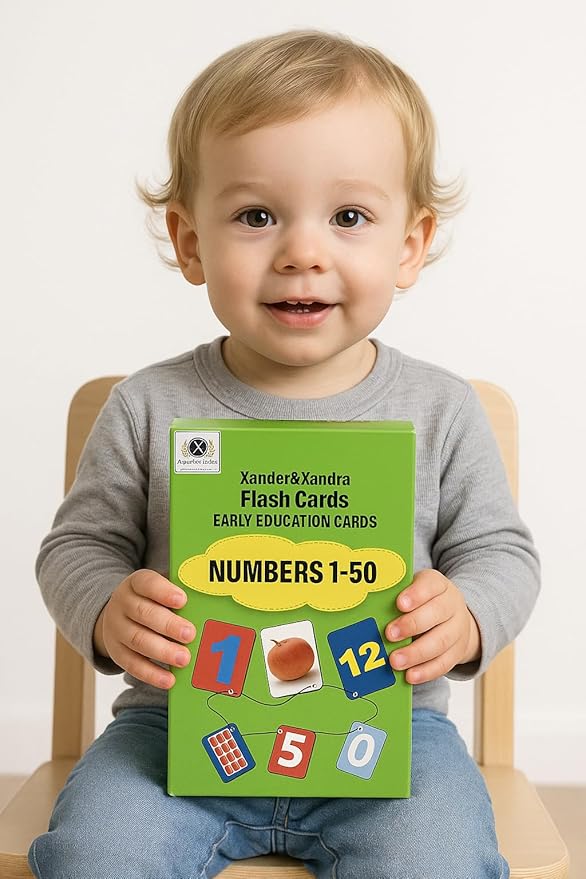 Number Flash Cards for Toddlers - Toddler Math Flash Cards - Learn Counting Flashcards Numbers 1–50 -Help Kids Count Games | Kids Toys Numbers Match for Preschoolers Kindergarten 2-6