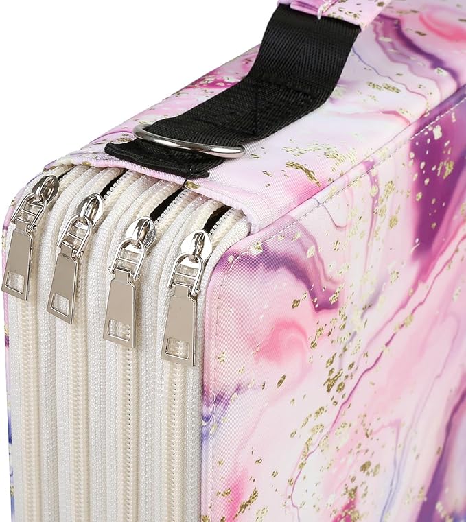 Portable Colored 384 Slots Pencil case Organizer with Printing Pattern for Watercolor Pens or Markers, Pencil Case Organizer for Artist