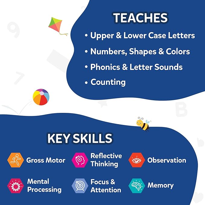 Skillmatics Card Game for Toddlers - Jump & Learn Letters, Numbers, Shapes & Colors, Preschool Learning, Travel Toys, Gifts for Kids Ages 2, 3, 4, 5
