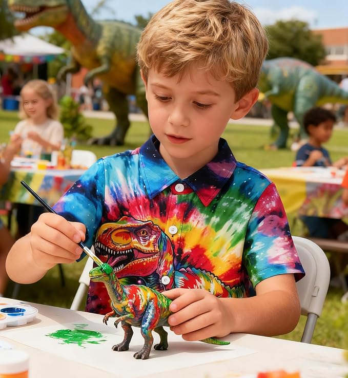 Enlifety 2-10T Kids Hawaiian Shirt Boys Short Sleeve Button Down Shirts Hawaii Summer Casual Blouse