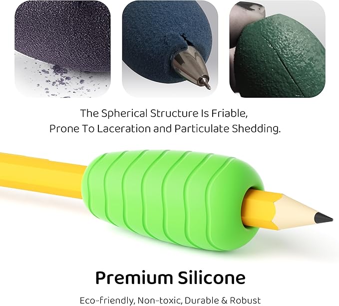 ELETIUO 4-Pack Silicone Egg Pencil Grips, Ergonomic Handwriting Aid for Kids & Adults, Colorful Cushioned Grips Improve Control for Righties & Lefties, Preschool Learning & Teacher Office Supplies