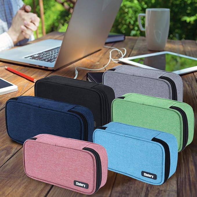 Chelory Big Capacity Pencil Case Large Pencil Bag Pouch Pen Case Pencil Marker Holder Stationery Storage Makeup Bag for Office Supplies Adults