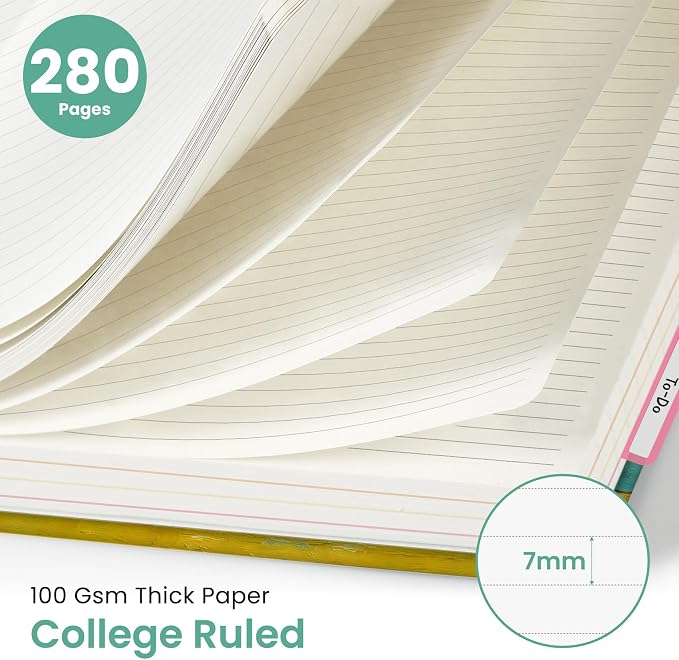 Taja Large Spiral Notebooks for Work 5 Subject with Removable Dividers