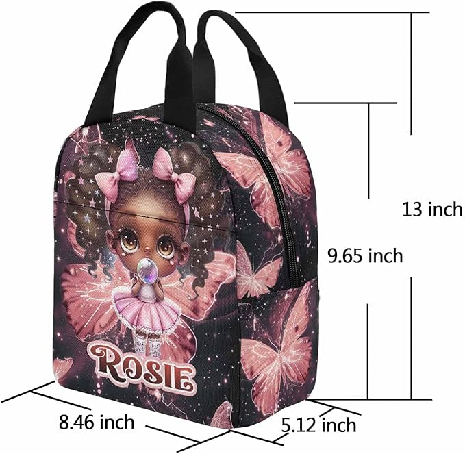 M YESCUSTOM Personalized Girls Backpack Lunch Bag Colorful Kids Backpack for Elementary Preschool School, Waterproof Daypack Back Pack for Girls Cute Travel Bag Water Bottle