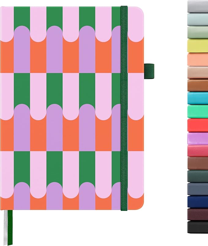 &And Per Se Lined Hardcover Notebook – A5 5.7"x8" College Ruled, 160 Pages, 100gsm Thick Paper – Aesthetic Journal for Women, Gift-Ready Planner, Everyday Writing Notebook (Color Block)