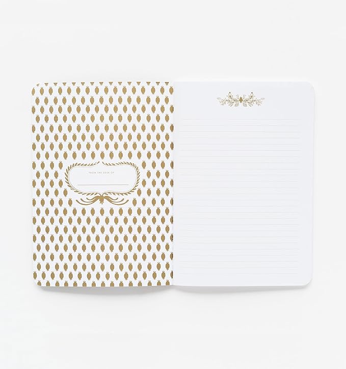 RIFLE PAPER CO. Garden Party Stitched Notebook Set, Set Of 3 Colorful Notebooks, 64 Ruled Pages With Gold Ink, Full Color Canvas Cover With White Text Paper Interior (6" W × 8.5" L)