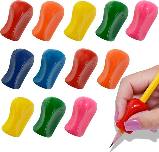 The Pencil Grip Original Pencil Gripper, Universal Ergonomic Writing Aid For Righties And Lefties, Colorful Pencil Grippers, Assorted Colors, 12 Count - TPG-11112