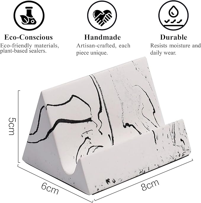 Concrete phone stand, desktop phone stand, multifunctional stand, compatible with iPhone 16/15/14/13/12 smartphones (Ink wash)