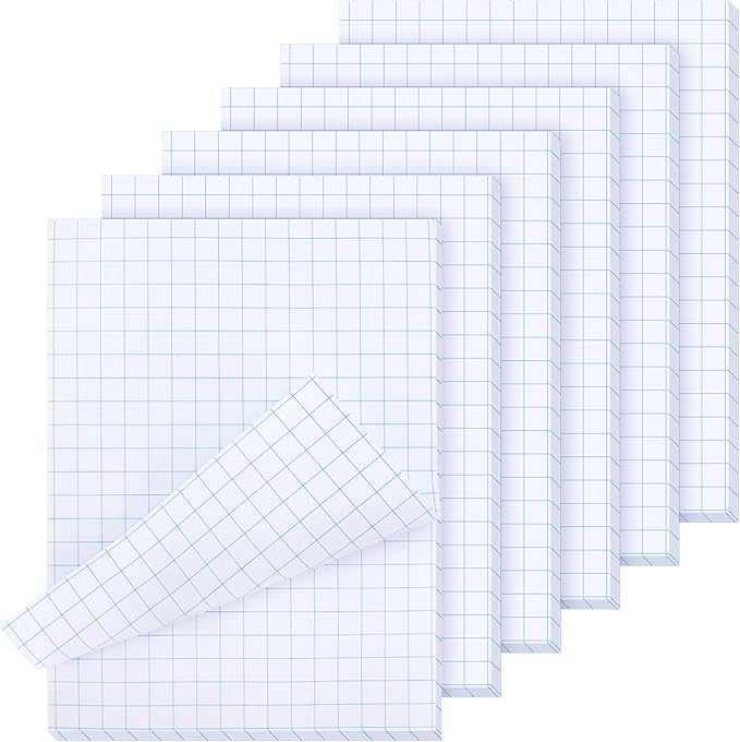 Ferraycle Graph Paper Pads 6 Pack 50 Sheets/pad 8.5 x 11 Inches Graph Paper Pads Bulk Quadrille Blueprint Engineering Quad Ruled Grid Notebook for Office Supplies Drawing Writing Graphing Drafting