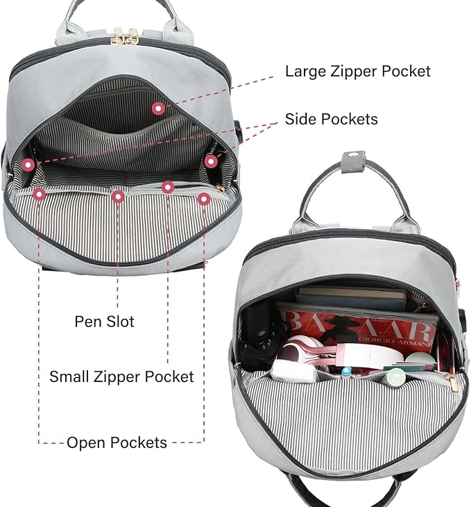 LOVEVOOK Travel Laptop Backpack Women Anti-theft Laptop Bag with USB Port Waterproof Computer Backpack for Nurse College Work