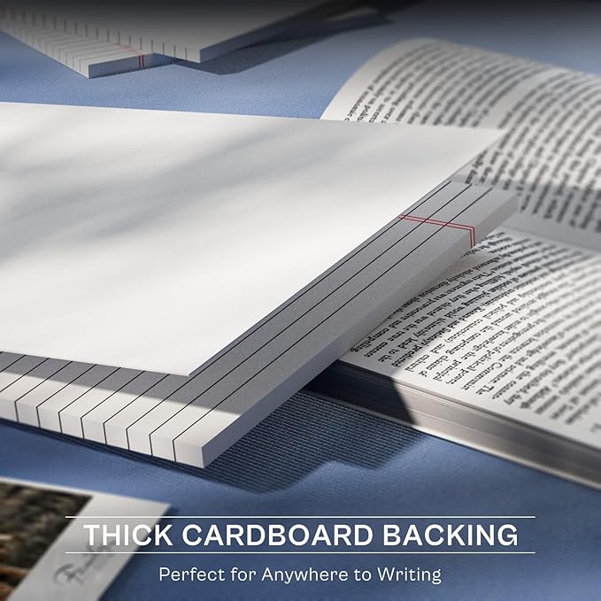 48 Pack Legal Pads Bulk 8.5 x 11 White Note Pads, Wide Ruled Legal Pads, Micro Perforated Notepads 8.5'' x 11'' with Sturdy White Back, 30 Sheet/Notepad, Writing Pad for Work Study Daily Note Taking
