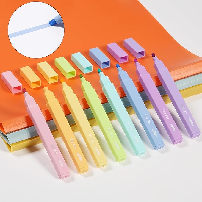 Mr. Pen- Aesthetic Highlighters No Bleed, 8 Pack, Pastel Candy Colors, Chisel Tip, Cute Highlighters Assorted Colors for Journaling, Highlighting, Underlining, Fast Dry, Back to School Supplies