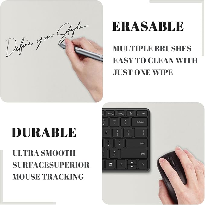 Dry Erase Desk Mat, Waterproof Desk Pad, Erasable Writing White Board for Making Plans, Non-Slip Large Desktop Protector for Office, Home, School 31"x13" (Grey)