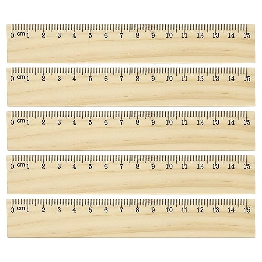 PATIKIL 6 Inch Wooden Rulers, 12Pcs Drafting Ruler Measuring Drafting Tools with Centimeters for Office Home Teacher Drawing Supplies, Wood
