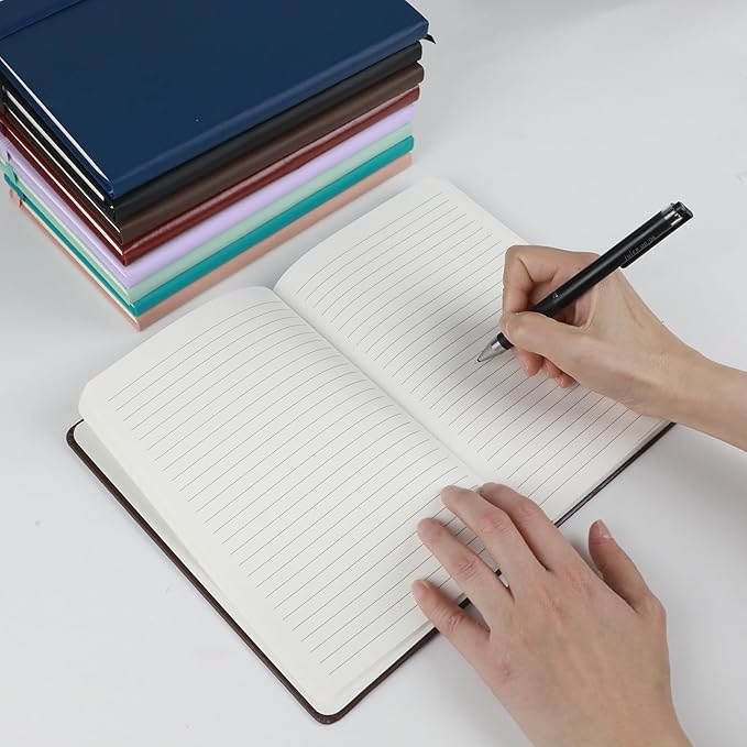 6Pack Lined Hardcover Journal Notebook, A5 192 Pages 100Gsm Thick Paper College Ruled for School,Note Taking,Work,Diary，5.7''*8.3'',Navy