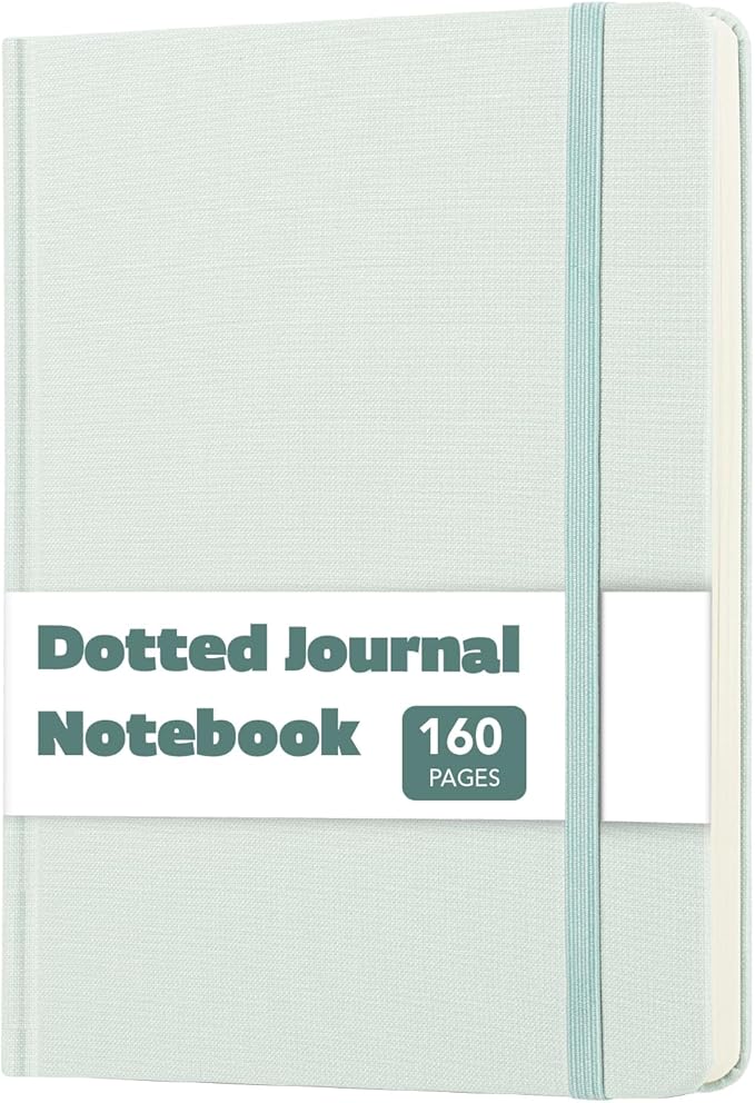 Mr. Pen- Dotted Journal Notebook, A5 Medium Size (5.7"x8.4"), 160 Pages (80 Sheets), Fabric Hardcover, 100 GSM Thick Paper, Bullet Dotted Journal for Planning, Tracking