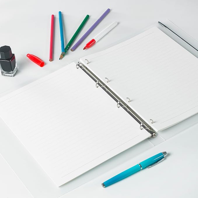 A4 Lined Loose Leaf Refill Paper, 10mm Ruled 4-Hole Punched, 135 Sheets