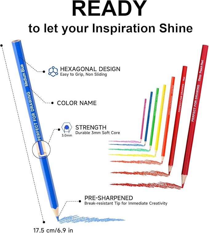 120 Colored Pencils for Adult Coloring Books, Drawing Coloring Pencils for kids, Soft Core Colored Pencil with Sharpener for Coloring, Drawing, Sketching