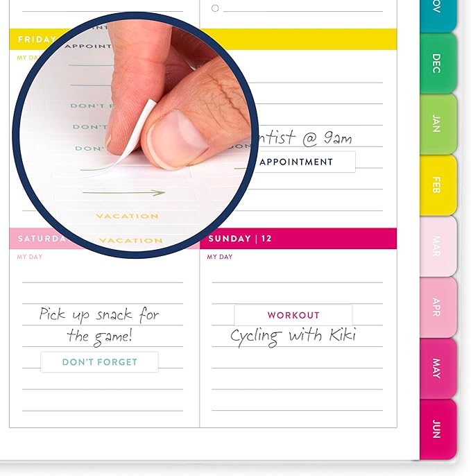 AT-A-GLANCE Planner 2026-2027 Weekly & Monthly Academic 12-Month July-June, 5-1/2" x 8-1/2", Front Cover Pocket, Simplified by Emily Ley, Oversized Plaid (EL51-201A)