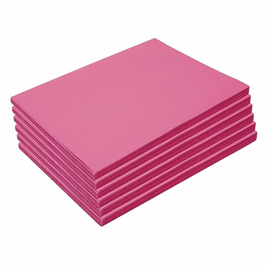 Colorations 9" x 12" Mediumweight Hot Pink Construction Paper - 300 Sheets, Bulk Pack Art Paper, Arts and Crafts, School Supplies, Drawing, Coloring, Painting, 3D Art Paper