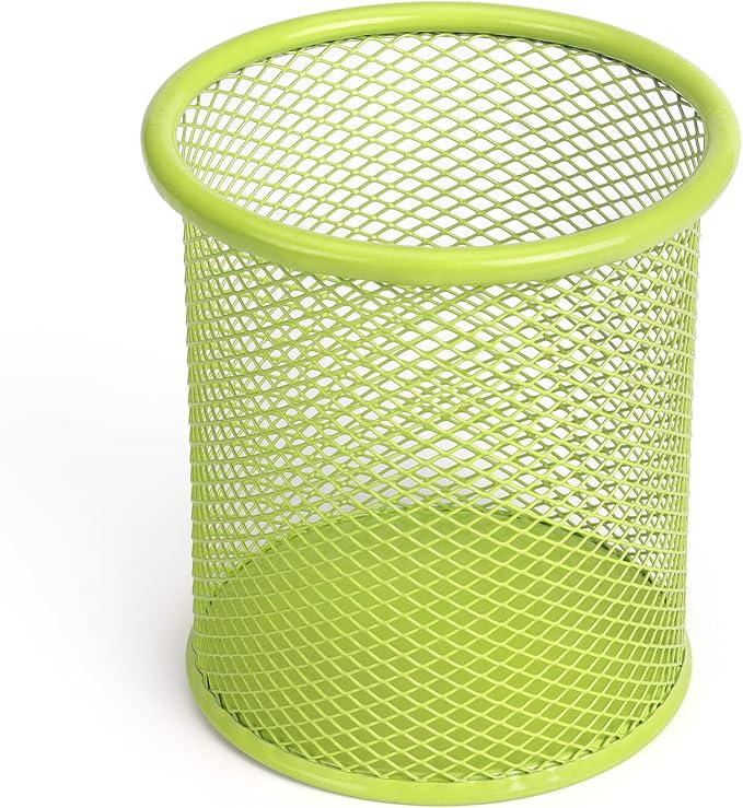 Tamaki Pen Holder Cup for Desk, Wire Mesh Pencil Cup Holder, Green | Pen Cup for Desk Office Pen Organizer