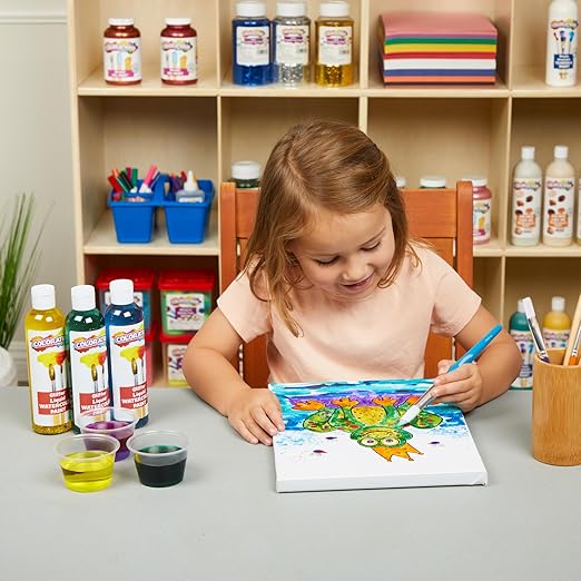 Colorations Liquid Glitter Watercolor Paint, 8 fl oz, Orange, Non-Toxic, Painting, Kids, Craft, Hobby, Fun, Water Color, Posters, Cool Effects, Versatile, Gift