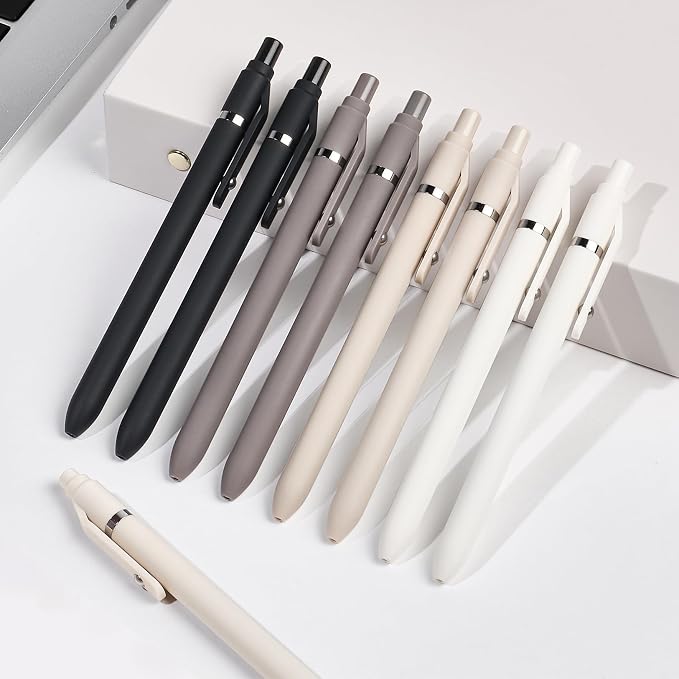 Sooez Gel Pens, 12 Pcs 0.7mm Black Ink Pens, Quick Dry Medium Point | Smooth Writing Pens, Retractable Cute Pens for Journaling Note Taking, Fancy Pen Set Gifts for School Office Women
