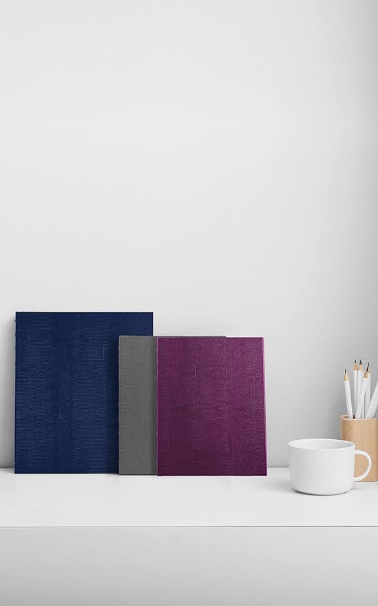 Blueline MiracleBind™ Notebook, Refillable, Lizard-Like Hard Cover, 9.25" x 7.25", 150 Ruled Pages, Grape (AF9150.95)