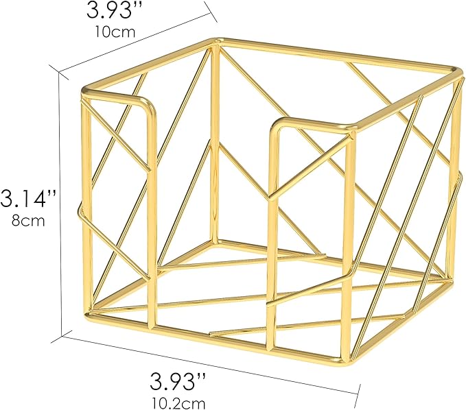 Gold Desktop Organizer - Multi-Functional Sticky Note Holder, Memo Note Cube for Office & Home, School, Desk Supplies