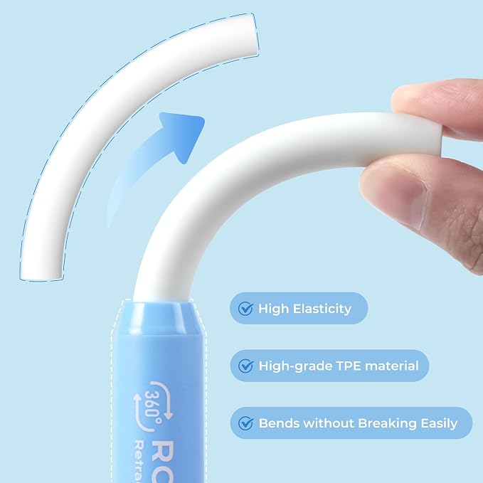 Nicpro 6 Pack Rotary Retractable Erasers, Soft TPE Rubber Twist Eraser