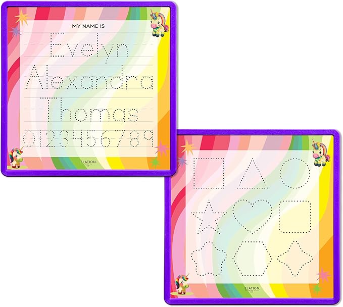 Kid's Name Tracing Board | Dry Erase Letter Tracing | Reusable Writing Practice Board | Personalized | Baby Unicorn Theme
