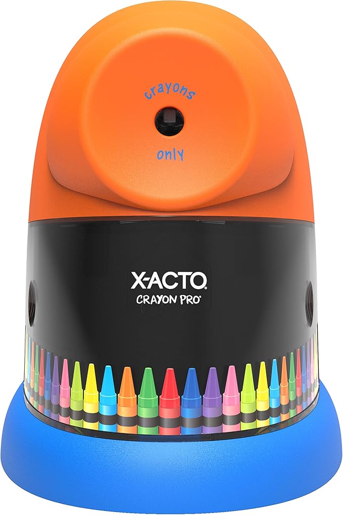X-ACTO Pro Electric Crayon Sharpener, SafeStart Auto-Motor, Ideal for Home and School Use (Pack of 6)