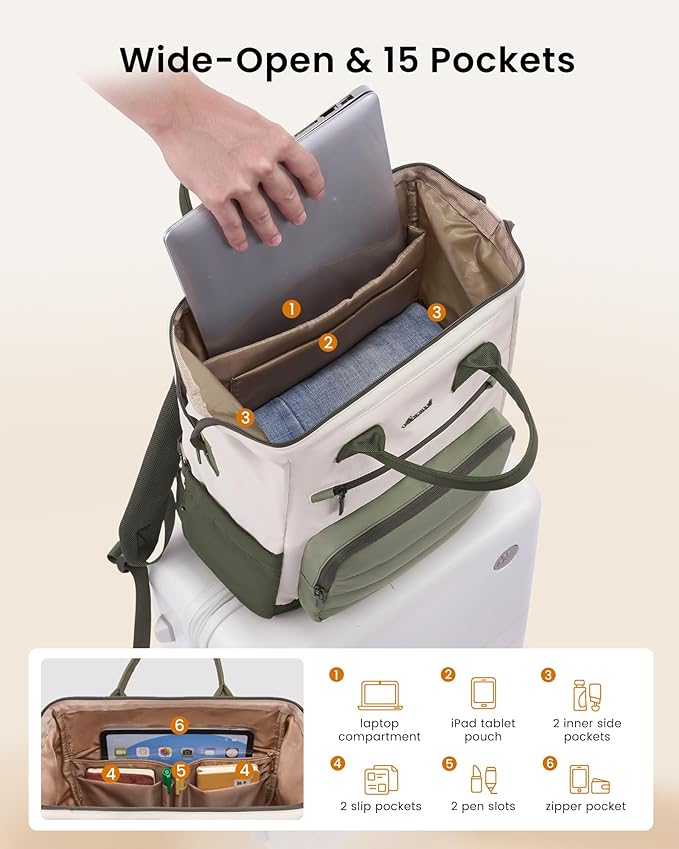 LOVEVOOK Puffer Laptop Backpack for Women, 17 Inch Work Backpack purse for Nurse Teacher, Personal Item Travel Bag College Computer Daypack for Daily Commute