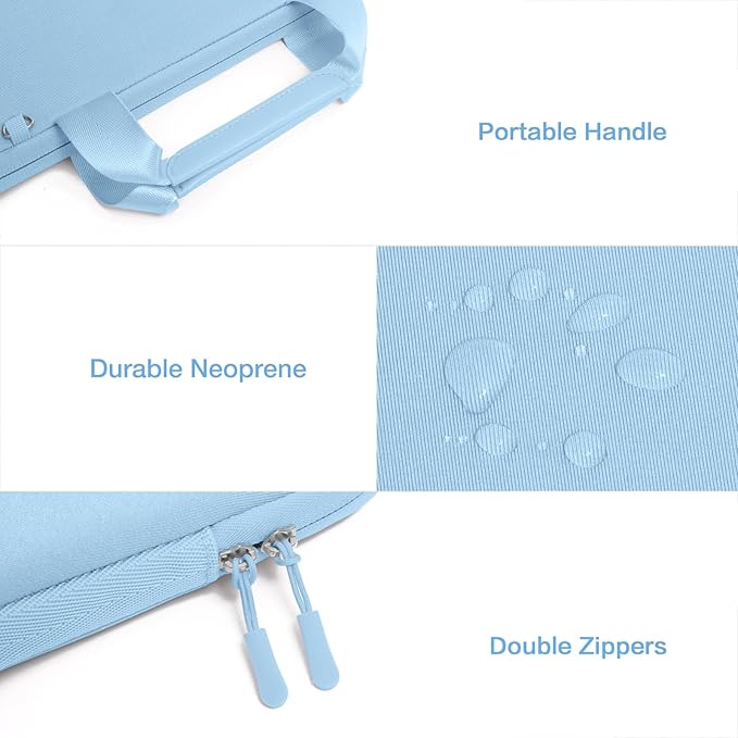 MOSISO Laptop Case 13 inch, Laptop Sleeve Bag Compatible with MacBook Neo 13 / Air M5 M4 M3 M2 M1 2026-2018 / Pro M2 M1, Neoprene Carrying Computer Bag with Handle&Detachable Small Case, Air Blue