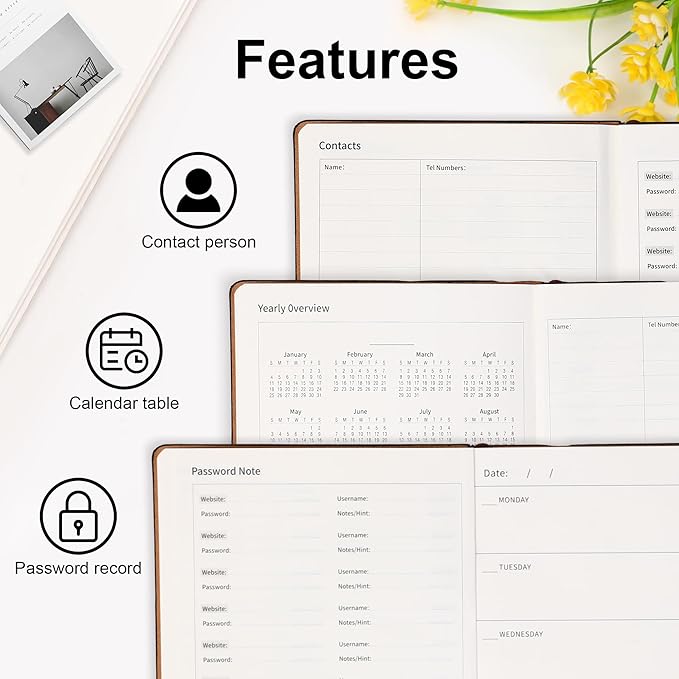 2026 Planner Undated Weekly Planner Notebooks A5 Week Plan Notepad Size 5.5'' X 8.1'' Inner Pocket ,Lined and Notes, No Dated Weekly To Do List Planner Notebook With Goal & Habit Tracker Organizer 100GSM Thick Paper, Pen Holder， Perfect For Office Home...