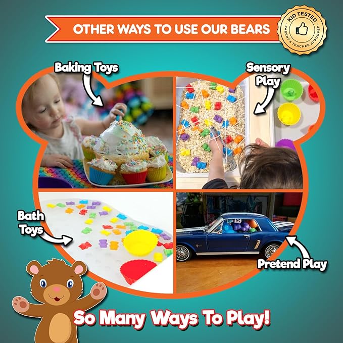 Deluxe Counting & Sorting Bears Game Set - Montessori Fine Motor Learning Jumbo Toys with Stacking Cups, 60 Preschool Math Manipulatives, 2 Toddler Games Dice, Toy Storage & Activities eBook