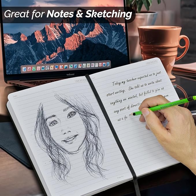 Nextnoid Hardcover Lined Notebook Journal - 120 GSM Thick Paper, Medium A5-160 Pages - Perfect For Writing, Journaling and Note-Taking (Royal Blue, Ruled)