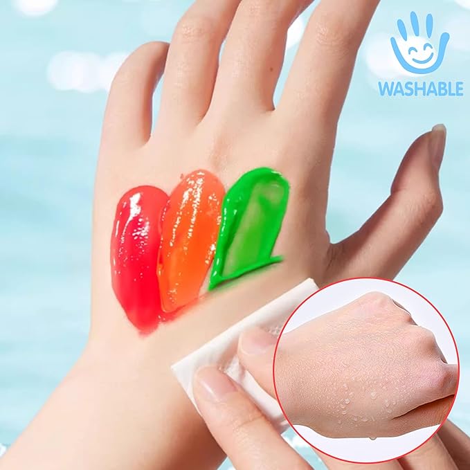 Art+soul SuperEasy Washable Finger Paint, 2 OZ x 12 Colors, Non-Toxic Blendable Cream Texture, for Fingers, Arm skin, Paper, Plastic, Fabric, Glass, Mirror, Window, Whiteboard, Blackboard, Metal Panel