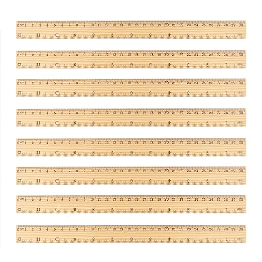 GNIEMCKIN 288 Packs Wooden Rulers, 12 Inch Double Sided Wood School Ruler for Home, Student, Office Use, 2 Scale