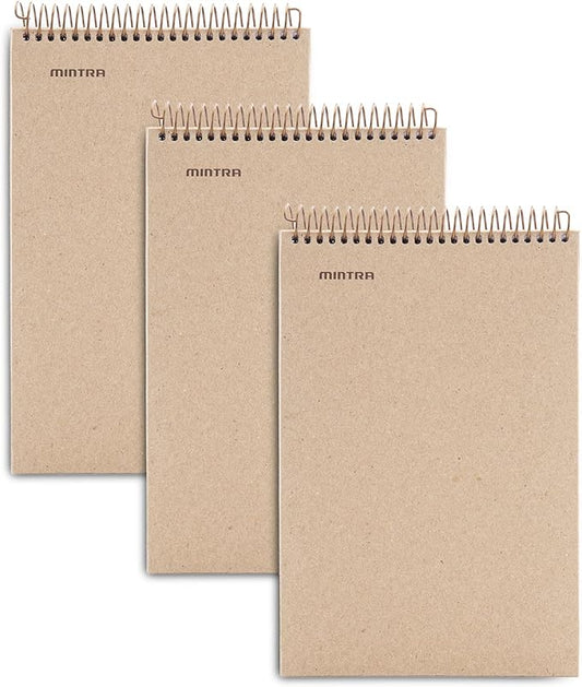 Mintra 100% Recycled Notebooks (Steno Book, Kraft Cover 3pk)