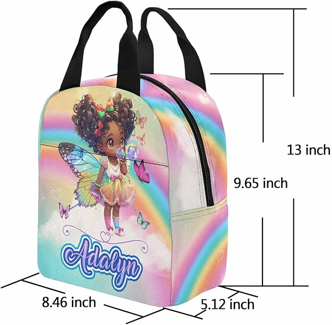M YESCUSTOM Custom Girls Backpack Personalized School Bookbag with Lunch Bag Kids Backpacks for Boys Elementary Preschool Cute Book Bag Daypack Travel Bag Water Bottle